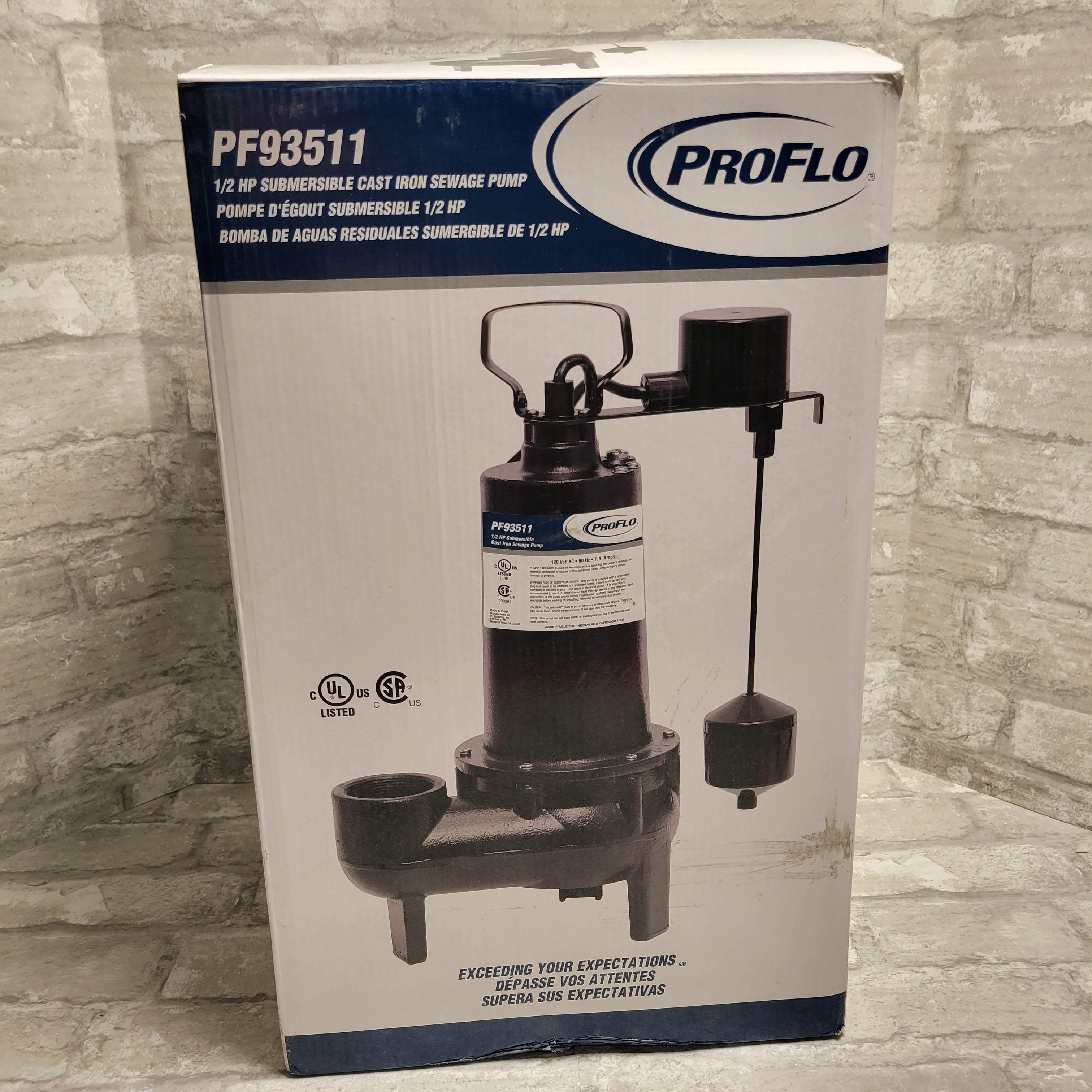PROFLO PF93511 1/2 HP Cast Iron Sewage Pump with Vertical Switch (8120598397166)